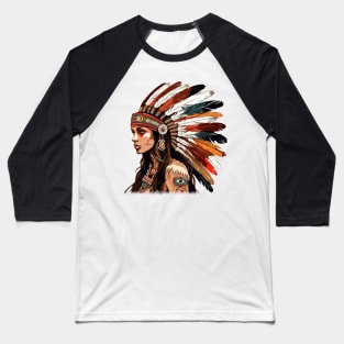 Native American Girl Baseball T-Shirt